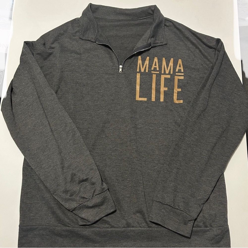 Gray 'Mama Life'  Breathable Pullover